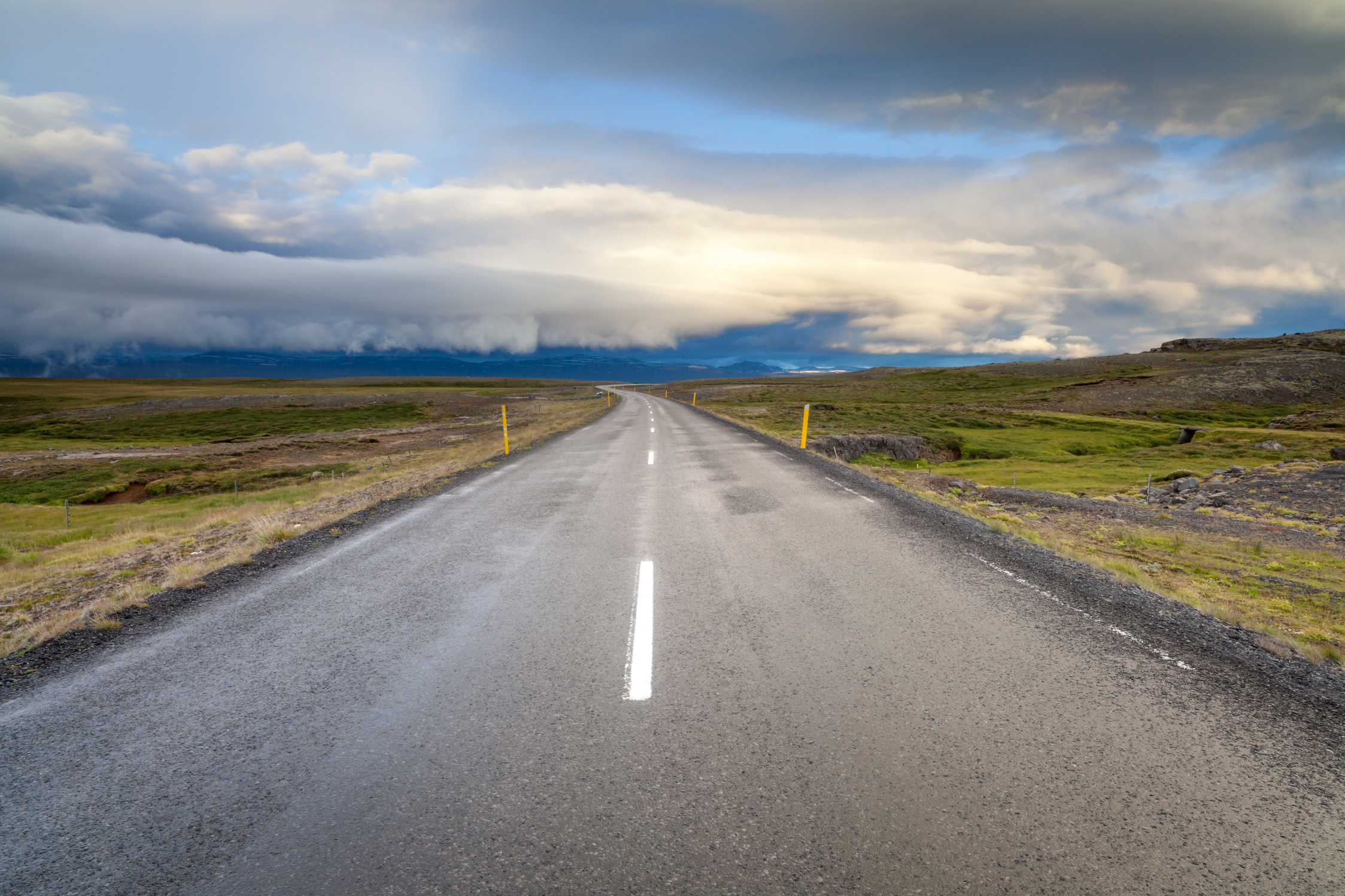 Road to small town Egilsstadir, East Iceland